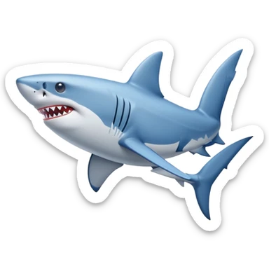 A shark with blue Nike shoes sticker
