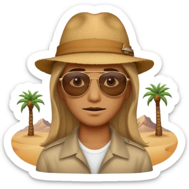 person living in desert just face, hair showing sticker