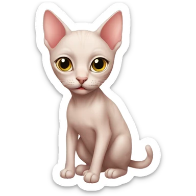 Hairless cat texting mommy sticker
