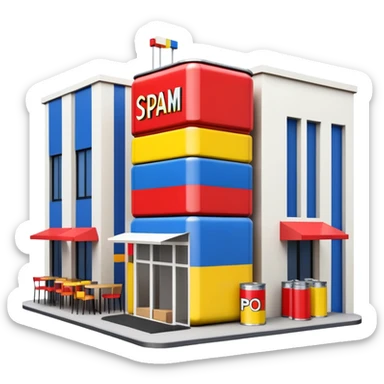  mondrian style paris spam cafe sticker