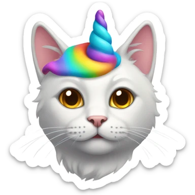 Cat with unicorn horn sticker