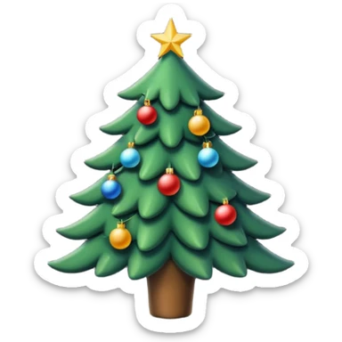 postcard christmas tree on it sticker