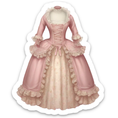 Rococo dress with pale pink and lace sticker