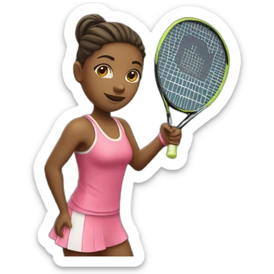 Girl tennisplayer sticker