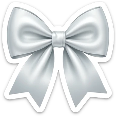white satin bow sticker