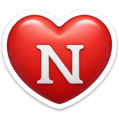 heart with N inside it  sticker