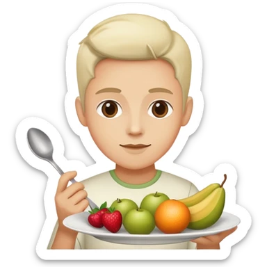 Meth and spoon next to a fruit plate  sticker