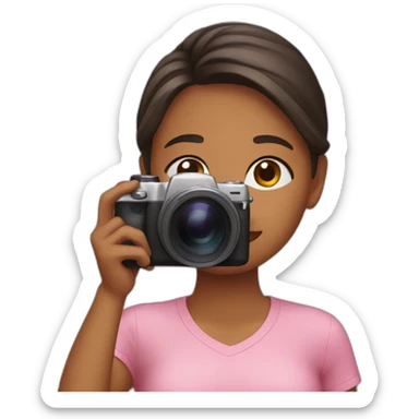 a girl filming herself for her social media sticker