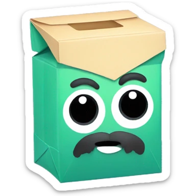 juicebox with eyes and a beard sticker