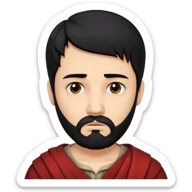 Judas the disciple with black hair and short beard and sad facial expression  sticker