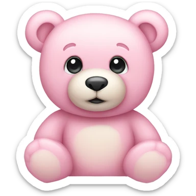 pastel pink teddy bear sticker