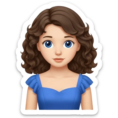 brunette girl with wavy hair sticker