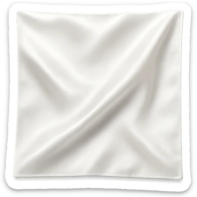 a white silk square, minimal style, smooth and shiny, on a transparent background sticker
