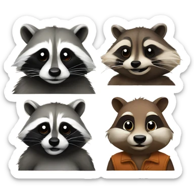 Raccoons and beaver  sticker
