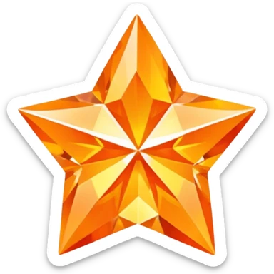 orange diamond in the shape of a five-pointed star sticker