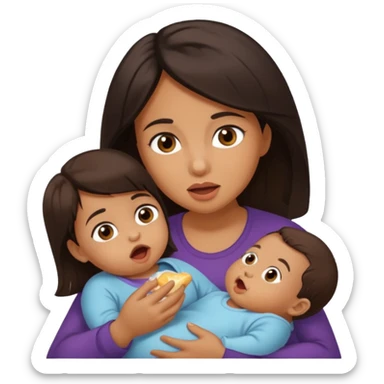 woman pretending to eat baby sticker