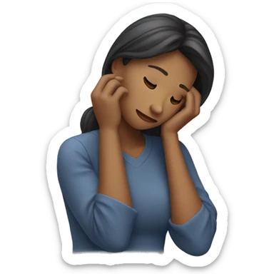 woman thinking with face in palm sticker