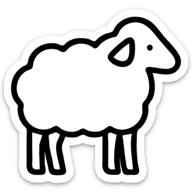 outlined sheep icon sticker