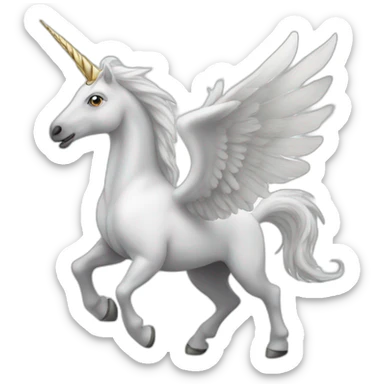 White Pegasus with horn  sticker