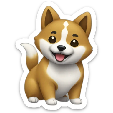 dansing-black-shibainu sticker