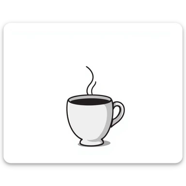 a cup of tea with steam in pastel colors dd9fb0 ffc6d3 a3bfc9 c4bee2 f1b091, hand-drawn doodle style sticker