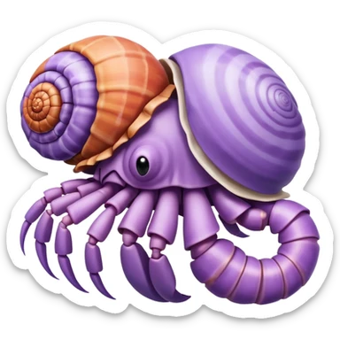 hermit crab should be light violet and the shell should be white with spirals sticker
