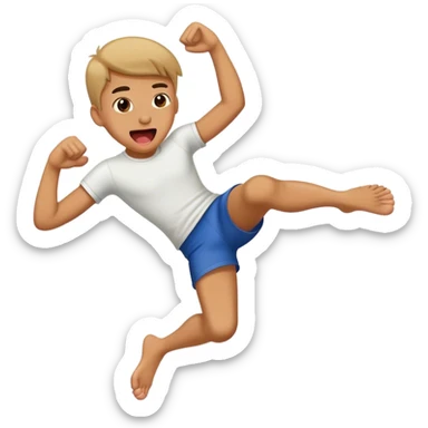 Person laying down kicking their feet with their tongue out sticker