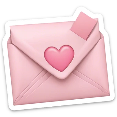 pastel pink heart envelope sticker