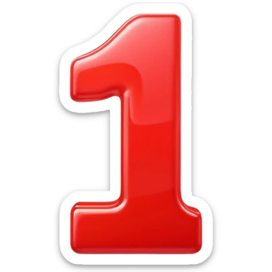 An animated number 1  sticker