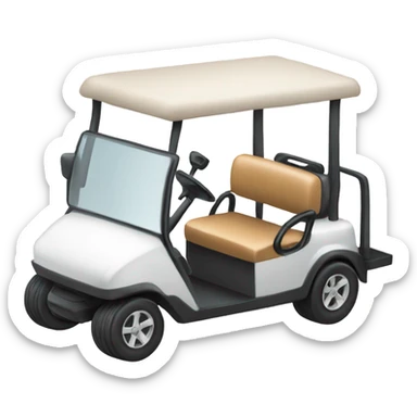 Golf cart with golf clubs sticker