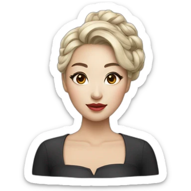 Chinese woman with blusa cuello de tortuga makeup Artist sticker