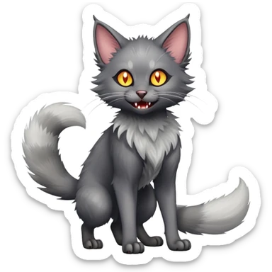 Ragdoll-Fakémon-Lykoi-feline-hybrid (full body) sticker
