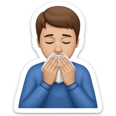 man sneezing into tisue















 sticker