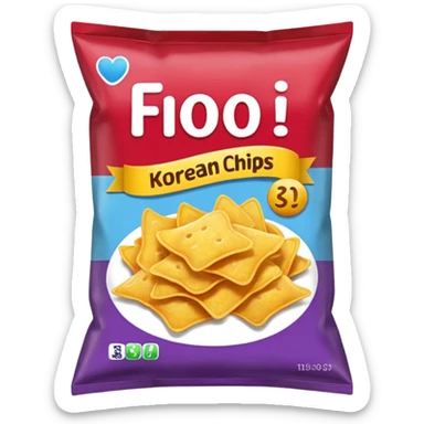 korean snack chips bag sticker