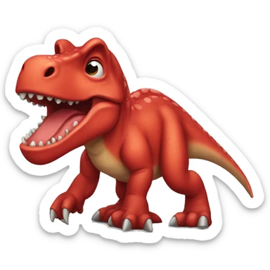 red dinosaur  sticker