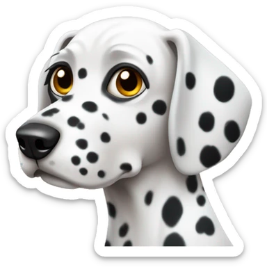 Dalmatian dog with a large spot on the right eye sticker