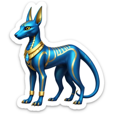 Futuristic Ethereal Beautiful Anubis-Salandit-Bastet-Fakémon-hybrid-creature (full body)  sticker