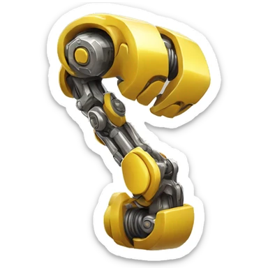 Yellow mechanical cyborg bicep that’s flexing sticker