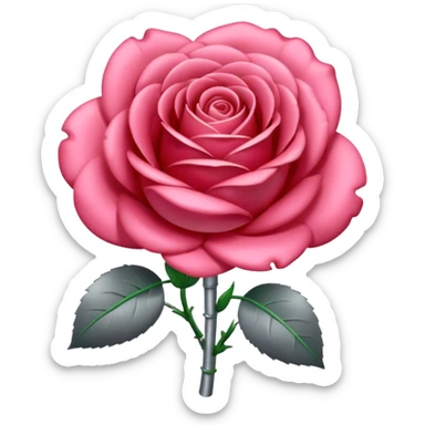 gray metal chrome rose, without green leaves, just flower sticker