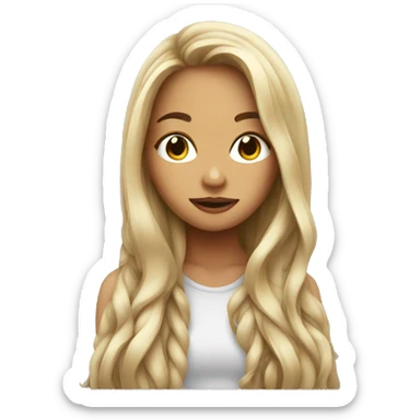 girl with long hair vape sticker