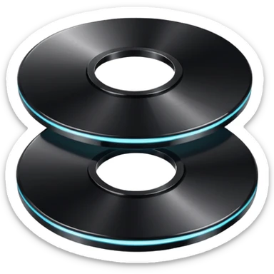two black computer disk sticker