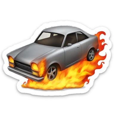 car on fire sticker