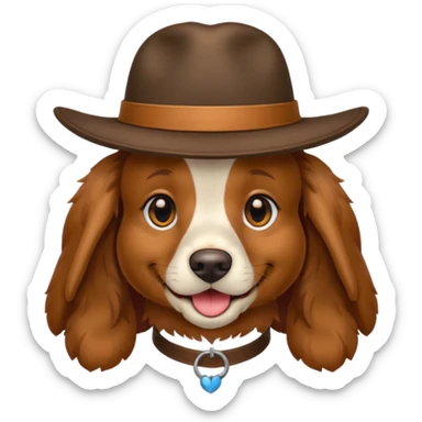 un cocker avec un chapeau sticker