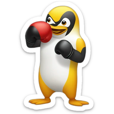 Pingouin qui fait de la boxe sticker