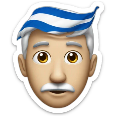 Man with big nose, israel flag in the background sticker