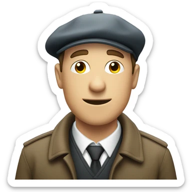 A yorkshire man in a flat cap with a speech bubble saying "ta" sticker
