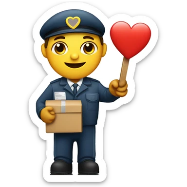 Postman with heart in hand sticker