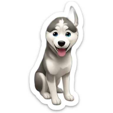 Husky drives metro in Prague sticker