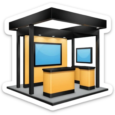 booth in an professional fair sticker