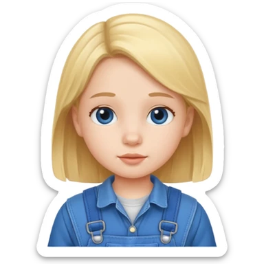 Little Girl wearing blue Overalls sticker